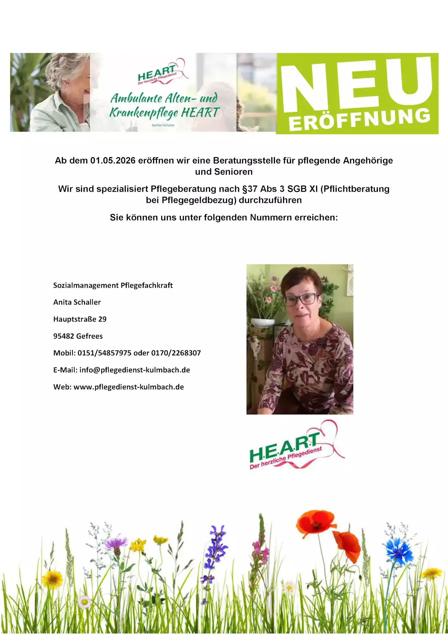 ab 01. Mai 2026 eröffnen wie eine neue Beratungsstelle für Senioren und pflegende Angehörige